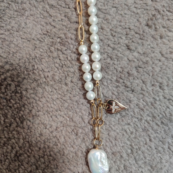 Genuine white pearl necklace - Picture 1 of 2